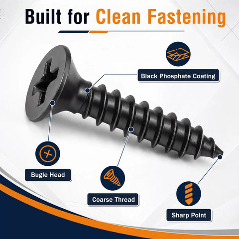 Top Shelf Heavy Duty 3000 Piece Bulk Pack Size Six By Three Quarters Inch Drywall Screw with bugle head and coarse thread.