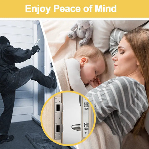 Beefed Up Heavy Duty Door Strike Plate Reinforcement For Exterior And Interior Doors With Dual Strike Holes, improving home security