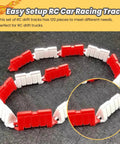 120 Piece RC Car Racing Track Drift Barriers Set For Drifting Practice durable plastic red and white obstacles close-up