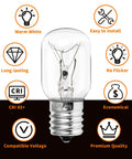 Microwave Light Bulb Replacement 125V 40W E17 Base for Whirlpool GE Kenmore LG Maytag Amana Over the Range Hood Microwave 2 Pack