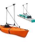 Garage Ceiling Pulley System 2 Pack For Kayaks And Canoes, Heavy Duty Overhead Storage Lift Holds Up To 150 Lbs, 2 To 1 Mechanical Advantage