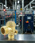 Heavy Duty 3 Port Brass Air Compressor Check Valve For Garage And Workshop Use Tough As Nails Pneumatic Replacement Part in focus.