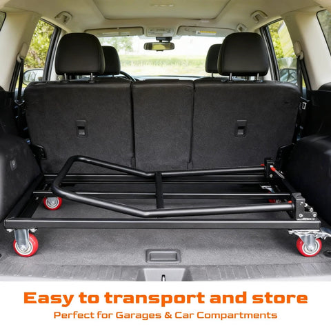 Heavy Duty Folding Chair Dolly Cart Up To 1500 Lbs with Thickened Steel Plates in car trunk for easy transport and storage