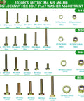 1020Pcs Metric Hex Bolt And Nylon Locknut Assortment Kit Packed With Grade 8.8 Alloy Steel And Zinc Galvanized Washers For Automotive Repair Tooling Jigs Built Rugged And Shop Ready For DIY components on display.
