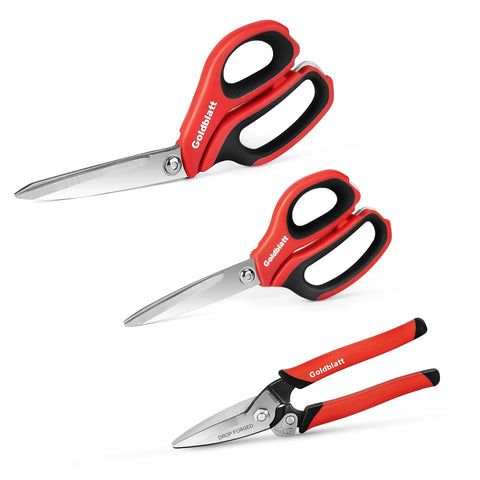 Beastly Heavy Duty Multipurpose Shop Scissors With Drop Forged Blades And Serrated Edge, Comfortable Grip For Cutting Cardboard, Wires, Leather, Fabric And More