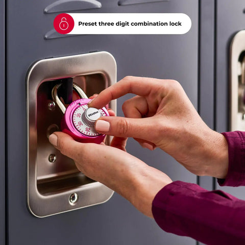Pink Locker Lock Three Digit Combination Padlock For School And Gym Use No Hassle Keyless Security Padlock For Lockers Durable Indoor Padlock With Easy To Read Dial