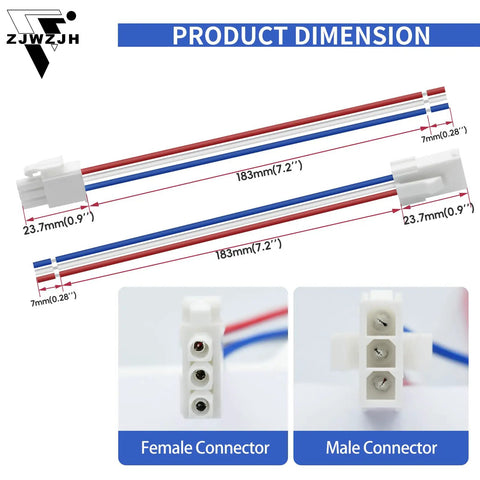 Four Pairs 3 Pin Servo Extension Cables With 20cm Length 22 AWG White PA66 Nylon FL4.14mm Pitch High Current 8A Connectors