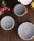 Stone Casserole Bowl With Wood Base For Bibimbap And Korean Stews, Heat Retaining Earthenware Pot For Rice, Soup, And Stew, Ceramic Cookware