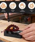 Mini Drill Press Vise Kit With 0 To 2.17 Inch Clamping Range And Four Jaw Bench Vise used for jewelry making on workbench