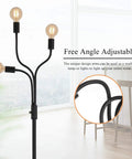 Dimmable Industrial Floor Lamp With 3 Adjustable Gooseneck Arms, Tall Tree-Style Farmhouse Standing Lamp in living room