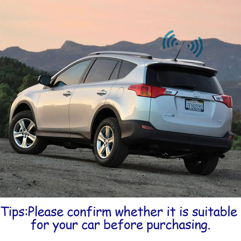 9 Inch Universal Roof Mount Car Antenna Replacement Mast For FM AM Stereo With Rubber Exterior Installed on Vehicle