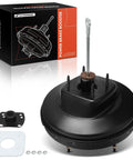 Heavy Duty Vacuum Brake Booster For Ford F-150 Trucks Fits 1997 To 1999 Years, black steel and diaphragm assembly with mounting hardware.