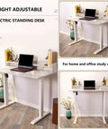 Ditch The Slump With This Electric Standing Desk Adjustable Height Platform Featuring Smart Led Controls Four Memory Presets And Child Safe Lock For Stress Free Sitting Or Standing During Your Daily Grind, featuring marble top and dual motor lift.