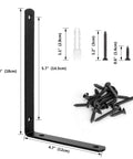 10 Pack Black Cast Iron L Shelf Brackets Heavy Duty Corner Braces Support Sixty Six Pounds with Screws and Anchors