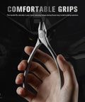Ultra Precision Stainless Steel Gundam Nippers For Hobbyists Ergonomic Model Cutter held in hand against dark background