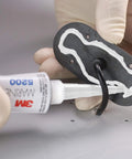 Applying Adhesive Sealant 5200 Fast Cure for Boats & RVs, Permanent Waterproof Polyurethane Bonding, white sealant on metal part