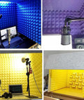 Sick Desk Side Vocal Booth For Clean Recordings And Podcasting Without The Room Bounce Thick Density Sound Dampening Foam, multi-colored setups.
