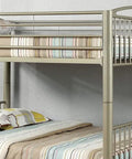 Full Over Full Metal Bunk Bed With Movable Ladder And Top Bed Rails Converts Into Two Separate Beds Beefy Heavy Duty Steel Frame