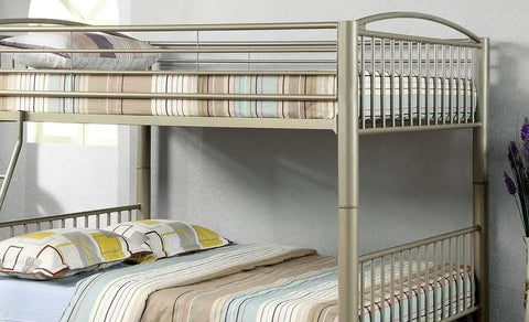 Full Over Full Metal Bunk Bed With Movable Ladder And Top Bed Rails Converts Into Two Separate Beds Beefy Heavy Duty Steel Frame