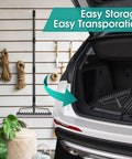 63 Inch Heavy Duty Metal Bow Rake With 17 Tines For Lawn And Garden Cleanup Leaves Debris Mulch Gravel Thatch And Landscaping Tasks, Beast Yard Rake For Tough Outdoor Jobs shown in car trunk