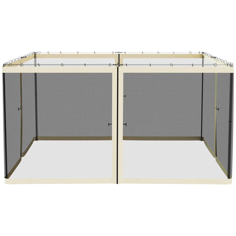 13 By 13 Universal Replacement Mesh Sidewall Netting For Patio Gazebos And Canopy Tents With Zippers Sidewall Only Cream Color