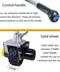 Gesaides Electric Trailer Mover Dolly With 550W Motor Boosts Towing Capacity To Two Thousand Pounds showing control handle and solid wheel construction.
