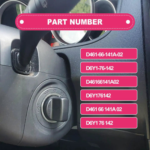 Keyless Ignition Start Button Kit With Push Turn Switch And Insert For Mitsubishi Lancer and Outlander showing part numbers