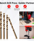 Cobalt Drill Bit Set M35 HSS 13 Piece One Sixteenth Inch To One Quarter Inch Twist Bits For Stainless Steel Hardened Steel Cast Iron Plastic And Wood
