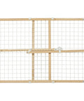 Wooden Wire Mesh Pet Safety Gate Adjustable From 29 To 40.5 Inches Wide And 24 Inches Tall With Powder Coated Frame