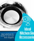 Twist Waste Drain Valve Plunger With O Ring for 3 Tier Sink close-up view in kitchen application.