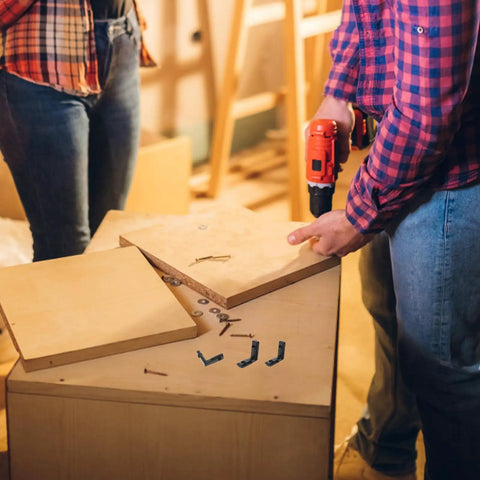 Level Up Your Build With These Sick L-Shape Interior Corner Connectors For 2020 T-Slot Aluminum Profiles, Featuring Hella Secure Concealed Hardware And Perfect 90 Degree Angles For Shelves, Cabinets And Workbenches, showing installation on a wooden workspace.