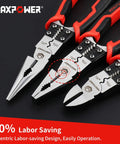 8 Inch Multifunction Pliers Set 5 In 1 Wire Stripper Crimper Cutter Needle Nose Pliers Long Nose Pliers Linesman Side Cutters