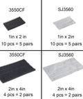 Heavy Duty Interlocking Reclosable Fastener Tape 1in by 2in Set of 10, High Temp 93C, Strong Adhesion SJ3560 Style detail view