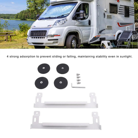 Versatile Mini Satellite Car Mount Kit With Magnetic Base, Lightweight Metal Build for RV, includes brackets and screws