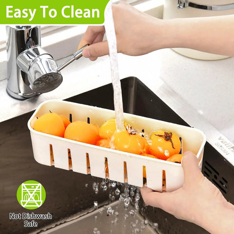Divided Veggie Tray With Lid And Handle Four Compartment Snack Storage being rinsed under running water in a kitchen sink.