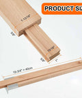 4 Pack Wooden Drawer Slides 14 Inch Bottom Mount Tracks Replacement Runners For Cabinet Fix Solid wood construction dimensions displayed.