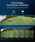 Image showing motion tracking feature of Dual-Lens 16MP UHD PoE Security Camera With 180-Degree Panoramic View monitoring a yard