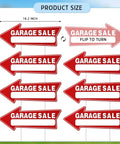 7 Pack Garage Sale Signs With Stakes 16x6 Inch Double Sided Yard Sale Arrows Waterproof Outdoor Signs With 14 Metal Stakes Durable Directional Signs For Curbside Sales And Neighborhood Block Parties; 16.2x6.3 inch red arrow sign set