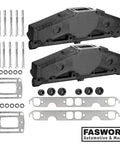 Coated Cast Iron Exhaust Manifolds Set Of 2 For Penta OMC V8 5.0L And 5.7L Engines With Gaskets And Bolts, hardware included