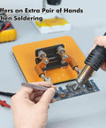 Magnetic Helping Hands Soldering Station With Stable Base And Four Handy Flexible Arms for electronics repair and DIY crafting.
