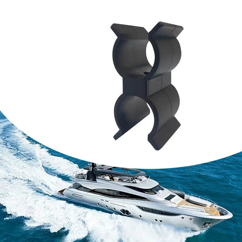 Heavy Duty Double Port Pipe Clamp Clips, 6.25 Cm Long, Fits 22mm And 25.4mm Tubes, for boats and home mounts
