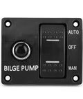 3 Way Marine Bilge Pump Panel with LED Indicator Built In 15A Circuit Breaker 12V 24V DC 3 Position Automatic Off Manual Rocker Switch for Boats