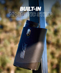 Series 4 Ultra Golf Rangefinder with slope switch in black, attached via built-in magnetic strip, high precision laser visible.