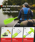 Woman in life jacket using Emergency Telescoping Paddle Adjustable From 21 To 42 Inches Aluminum Shaft Lightweight Oar with locking system