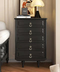 Wooden dresser with Set Of 4 Tear Drop Knob Pull Handles In Antique Bronze Finish, Zinc Alloy Cabinet Drawer Hardware installed.
