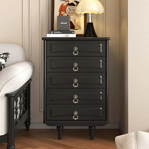 Wooden dresser with Set Of 4 Tear Drop Knob Pull Handles In Antique Bronze Finish, Zinc Alloy Cabinet Drawer Hardware installed.