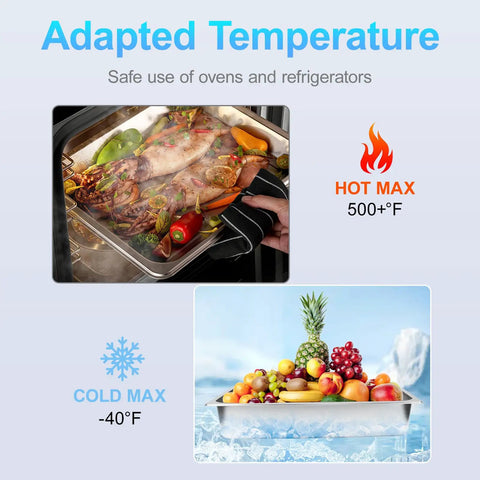 6 Pack Hotel Pans 1 By 1 Size 4 Inch Deep Stainless Steel Trays For Food showing hot and cold use with oven and ice.