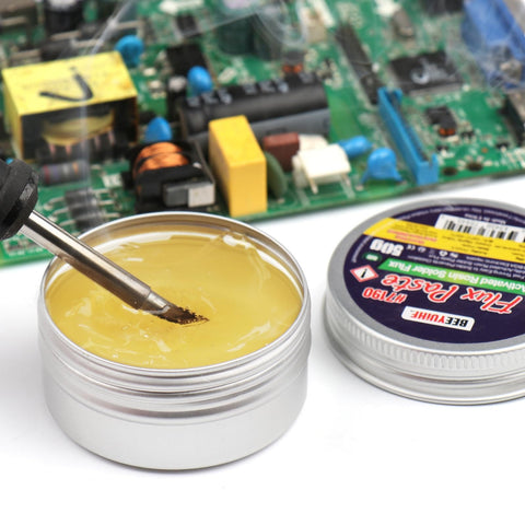 Open tin of Rosin Solder Flux Paste For SMD BGA LED PCB IC CPU Electronic Repair And Soldering, Fast Drying, Non Conductive Flux