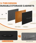 3-Tier design of No-Fuss Seven Drawer Fabric Dresser With Bonus Storage Bins For Bedroom Organization showing materials and durability.
