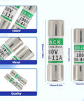 Fast Acting Replacement Fuses For Digital Multimeters 11A 1000V And 440mA 1000V Pack Of 6 showing size and metal body